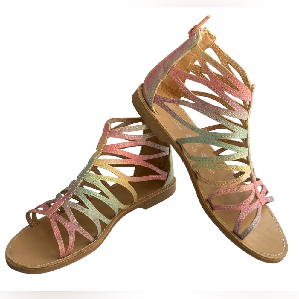 Olive & Edie pixie gladiator sandals ,Size 3M big girls